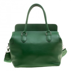 Hermes Green Swift Leather Palladium Hardware Toolbox 26 Bag