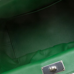 Hermes Green Swift Leather Palladium Hardware Toolbox 26 Bag