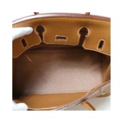 Hermes Gold Togo Leather Palladium Hardware Birkin 25 Bag