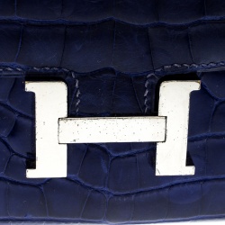 Pre Owned Hermes Blue Alligator Constance Long Wallet
