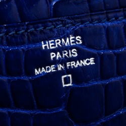Pre Owned Hermes Blue Alligator Constance Long Wallet
