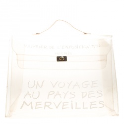 Hermes Clear Vinyl Souvenir Kelly Bag