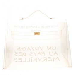 Hermes Clear Vinyl Souvenir Kelly Bag