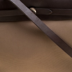 Pre Owned Hermes Dark Taupe/Dark Brown Fabric and Leather Herbag Zip 31 Bag