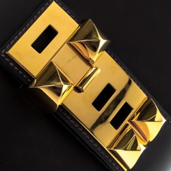 Hermes Cacao Veau Tadelakt Leather Medor Clutch