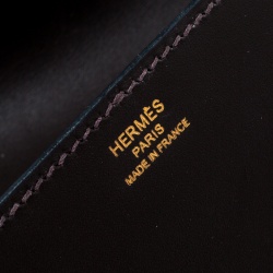 Hermes Cacao Veau Tadelakt Leather Medor Clutch