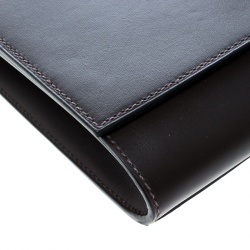 Hermes Cacao Veau Tadelakt Leather Medor Clutch