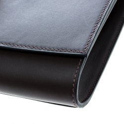 Hermes Cacao Veau Tadelakt Leather Medor Clutch