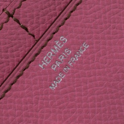 Hermes Pink Epsom Leather Palladium Constance Wallet