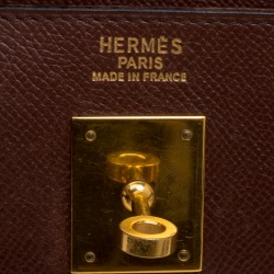 Pre Owned Hermes Prune Courchevel Leather Gold Hardware Kelly Retourne 35 Bag