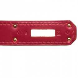 Hermes Red Box Calf Leather Gold Hardware Birkin 35 Bag