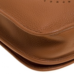 Pre Owned Hermes Marron Togo Leather Evelyne III PM Bag