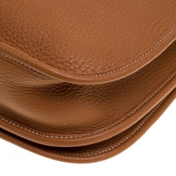 Pre Owned Hermes Marron Togo Leather Evelyne III PM Bag