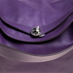 Pre Owned Hermes Ultraviolet Chevre de Coromandel Leather Palladium Lindy 34 Bag