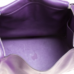 Pre Owned Hermes Ultraviolet Chevre de Coromandel Leather Palladium Lindy 34 Bag