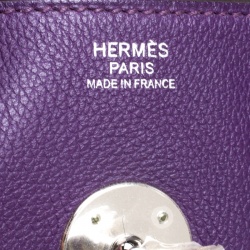 Pre Owned Hermes Ultraviolet Chevre de Coromandel Leather Palladium Lindy 34 Bag