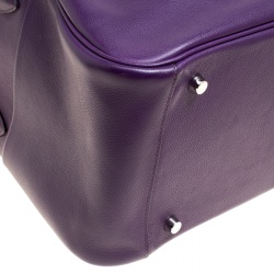 Pre Owned Hermes Ultraviolet Chevre de Coromandel Leather Palladium Lindy 34 Bag