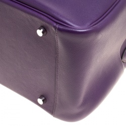 Pre Owned Hermes Ultraviolet Chevre de Coromandel Leather Palladium Lindy 34 Bag