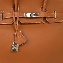Hermes Gold Swift Leather Silver Hardware Birkin 35