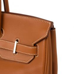 Hermes Gold Swift Leather Silver Hardware Birkin 35