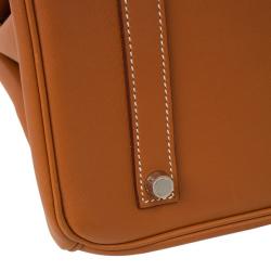 Hermes Gold Swift Leather Silver Hardware Birkin 35