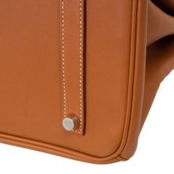 Hermes Gold Swift Leather Silver Hardware Birkin 35