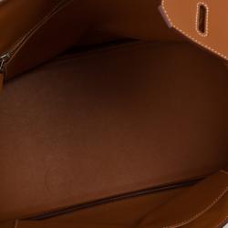 Hermes Gold Swift Leather Silver Hardware Birkin 35