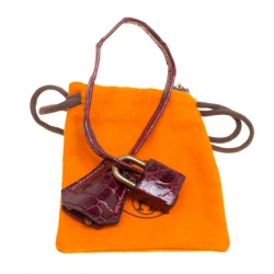 Pre Owned Hermes Burgundy Crocodile Gold Hardware Kelly Sellier 28 Bag