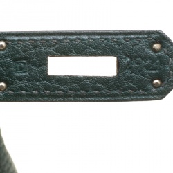 Hermes Vert Fonce Fjord Leather Palladium Hardware Birkin 40 Bag