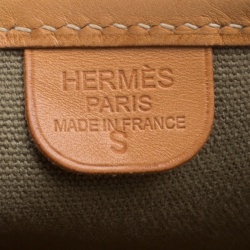 Pre Owned Hermes Green/Brown Canvas and Leather Evelyne II GM Bag