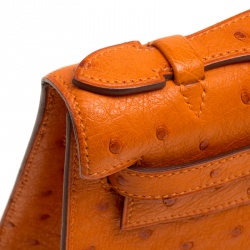 Hermes Capucine Ostrich Gold Hardware Kelly Pochette
