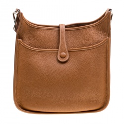 Pre Owned Hermes Gold Togo Leather Evelyne III PM Bag