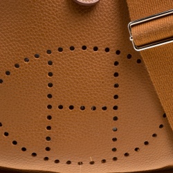 Pre Owned Hermes Gold Togo Leather Evelyne III PM Bag