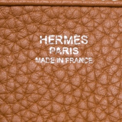 Pre Owned Hermes Gold Togo Leather Evelyne III PM Bag