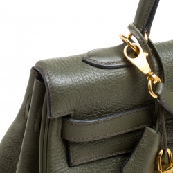 Pre Owned Hermes Olive Green Togo Leather Gold Hardware Kelly Retourne 35 Bag