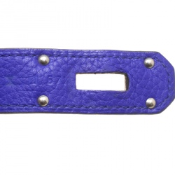 Pre Owned Hermes Blue Clemence Leather Jypsiere 34 Bag