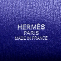 Pre Owned Hermes Blue Clemence Leather Jypsiere 34 Bag