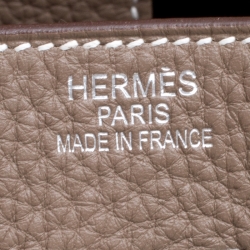 Hermes Etoupe Taurillon Clemence Leather Palladium Hardware Birkin 40 Bag