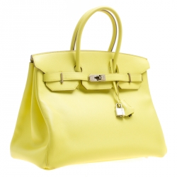 Hermes Soufre Epsom Leather Palladium Hardware Birkin 35 Bag