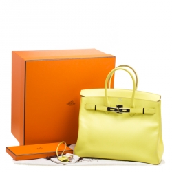 Hermes Soufre Epsom Leather Palladium Hardware Birkin 35 Bag