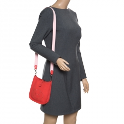 Pre Owned Hermes Rouge Moyen Togo Leather Evelyne TPM Bag