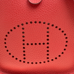 Pre Owned Hermes Rouge Moyen Togo Leather Evelyne TPM Bag