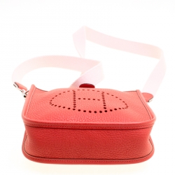 Pre Owned Hermes Rouge Moyen Togo Leather Evelyne TPM Bag