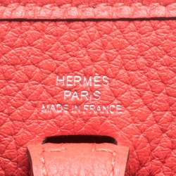 Pre Owned Hermes Rouge Moyen Togo Leather Evelyne TPM Bag