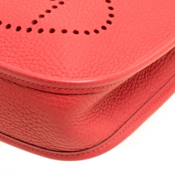 Pre Owned Hermes Rouge Moyen Togo Leather Evelyne TPM Bag