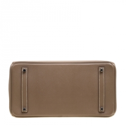 Hermes Taupe Epsom Leather Palladium Hardware Birkin 35 Bag