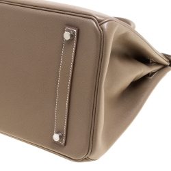 Hermes Taupe Epsom Leather Palladium Hardware Birkin 35 Bag