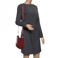 Pre Owned Hermes Bordeaux Clemence Leather Evelyne TPM Bag