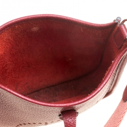 Pre Owned Hermes Bordeaux Clemence Leather Evelyne TPM Bag