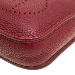 Pre Owned Hermes Bordeaux Clemence Leather Evelyne TPM Bag